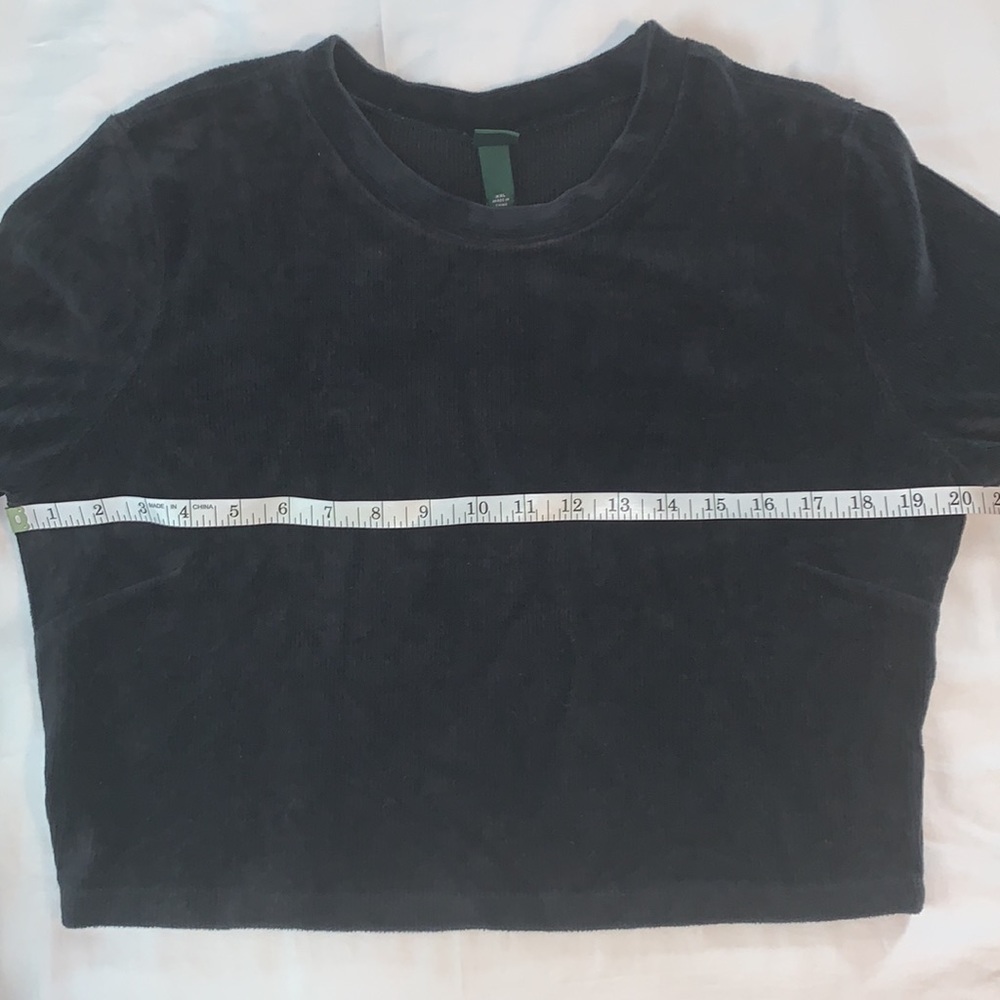 Wild Fable Velour Ribbed Crop Long Sleeve Top XXL - Picture 4 of 6